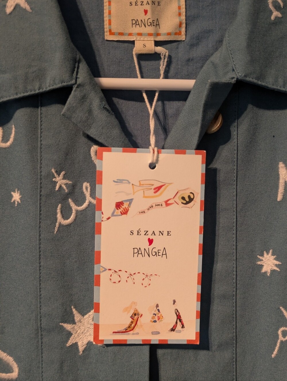 S Sézane x Pangea Will Chore Jacket Embroidery Written Out - Picture 14 of 15